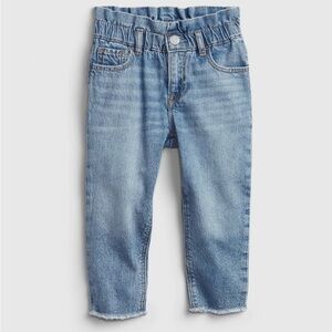 GAP Toddler Girl Pull On Mom Jeans in Blue Denim